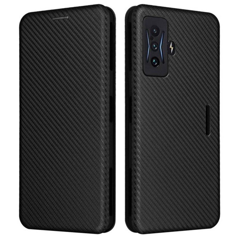 Flip Cover Poco F4 GT Fibre Carbone