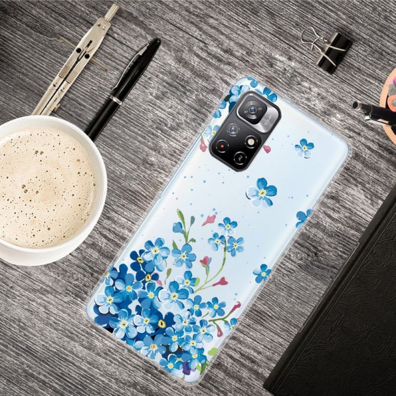 Coque Xiaomi Redmi Note 11 Pro Plus 5G Bouquet de Fleurs Bleues