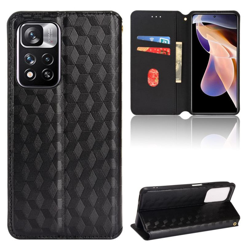 Flip Cover Xiaomi Redmi Note 11 Pro Plus 5G Effet Cuir Texture 3D