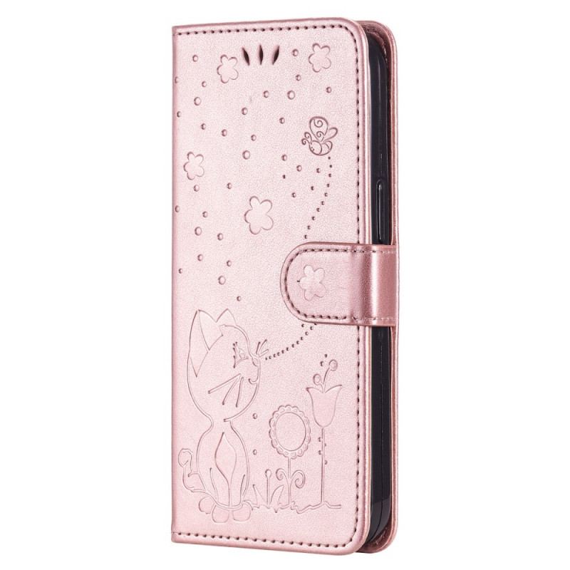 Housse Xiaomi Redmi Note 11 Pro Plus 5G Chat et Abeilles à Lanière