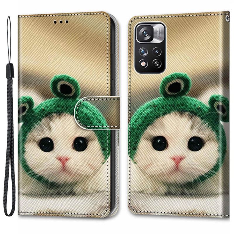 Housse Xiaomi Redmi Note 11 Pro Plus 5G Chaton Fun à Lanière