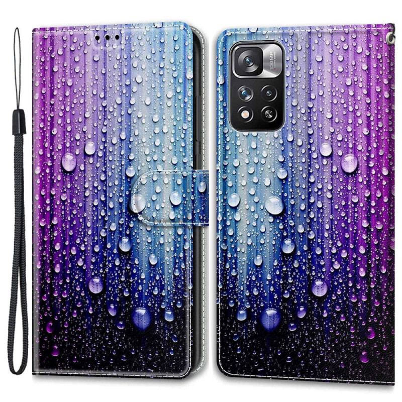 Housse Xiaomi Redmi Note 11 Pro Plus 5G Gouttes d'Eau avec Lanière