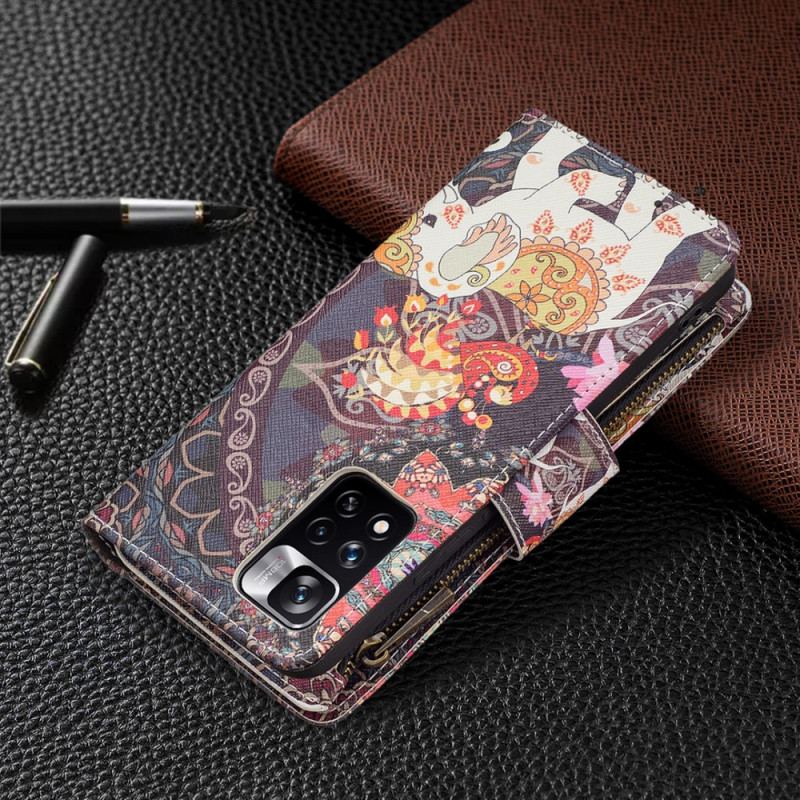 Housse Xiaomi Redmi Note 11 Pro Plus 5G Poche Zippée Éléphant