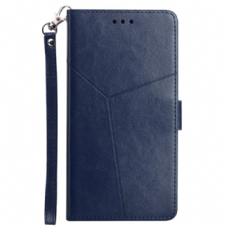 Housse Xiaomi Redmi Note 11 Pro Plus 5G Style Cuir Géométrique à Lanière