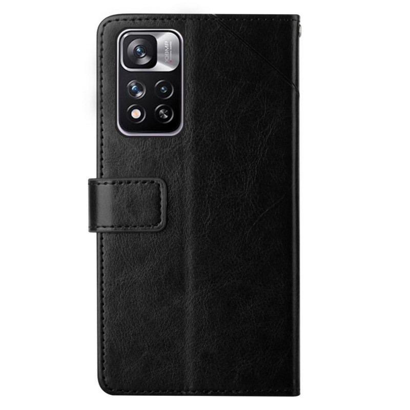 Housse Xiaomi Redmi Note 11 Pro Plus 5G Style Cuir Géométrique à Lanière