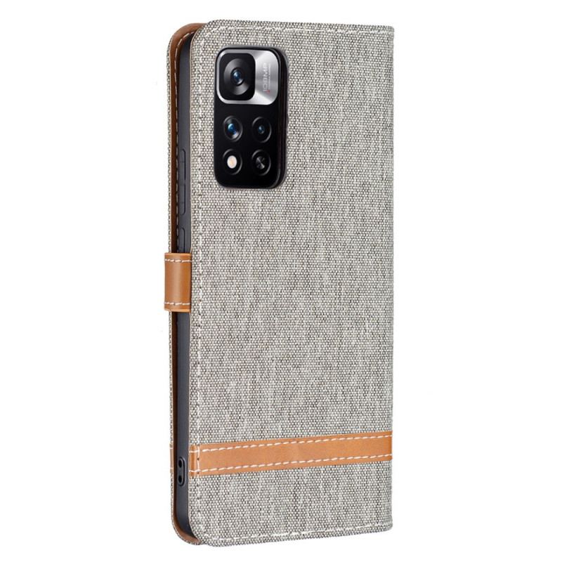 Housse Xiaomi Redmi Note 11 Pro Plus 5G Tissu et Effet Cuir à Lanière