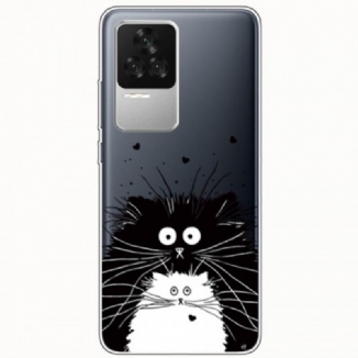 Coque Poco F4 Chat Blanc Chat Noir