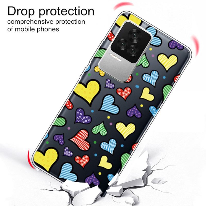 Coque Poco F4 Coeurs