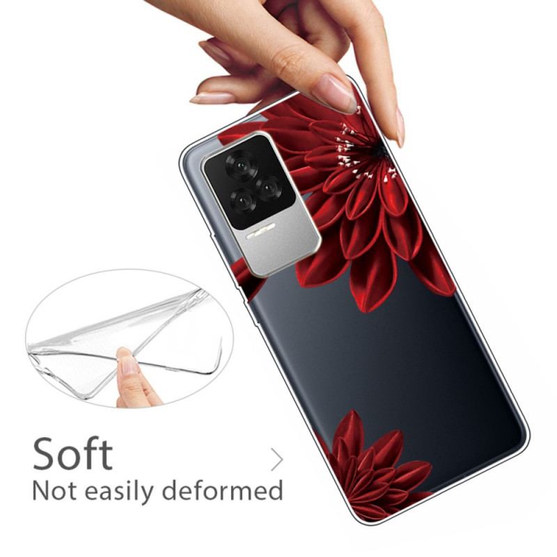 Coque Poco F4 Fleur Rouge