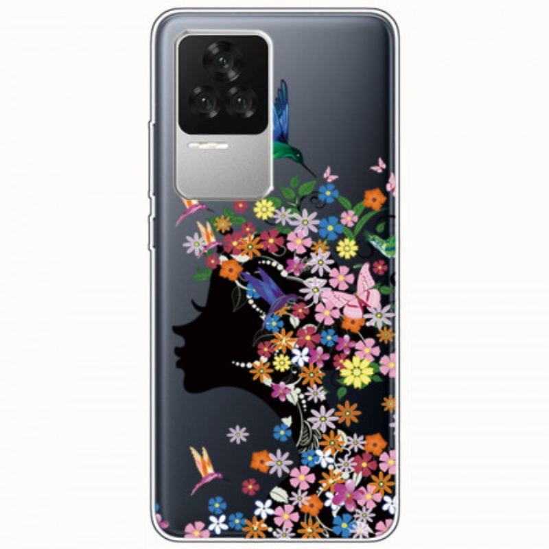 Coque Poco F4 Jolie Tête Fleurie