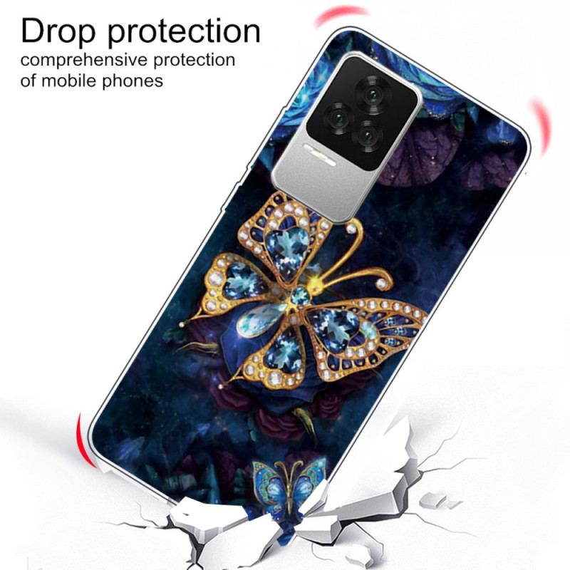 Coque Poco F4 Silicone Papillon