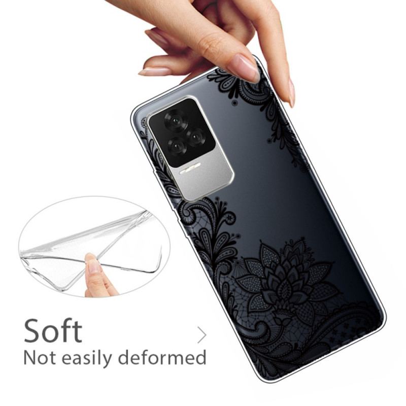 Coque Poco F4 Transparente Dentelle