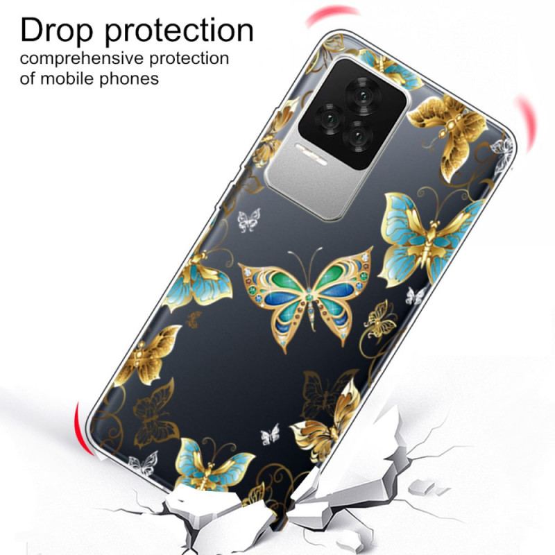 Coque Poco F4 Transparente Papillons