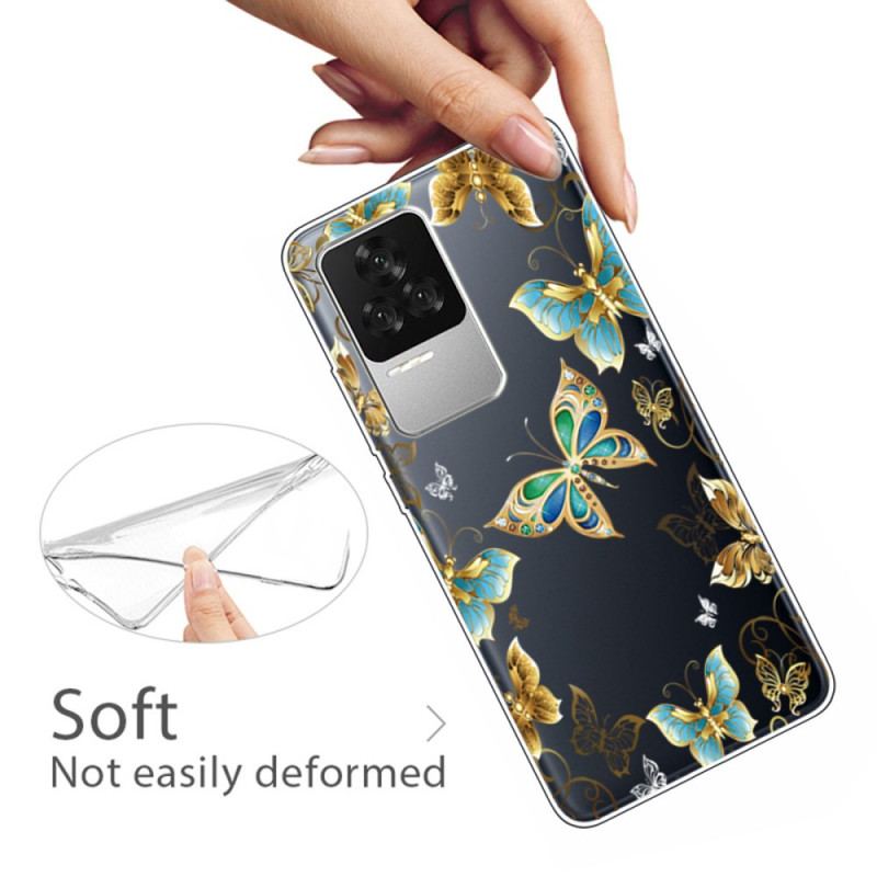 Coque Poco F4 Transparente Papillons