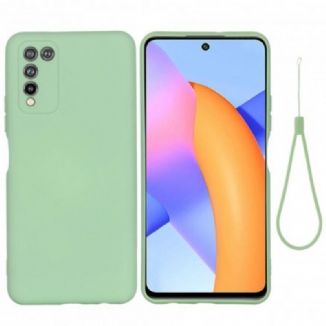 Coque Honor 10X Lite Silicone Liquide Avec Lanière