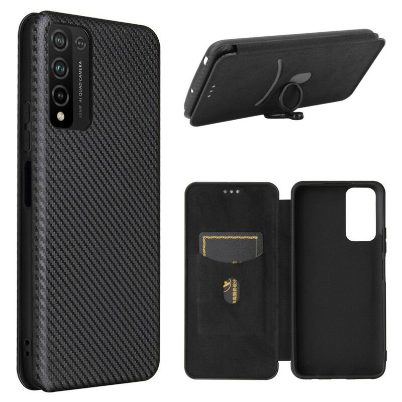 Flip Cover Honor 10X Lite Fibre Carbone