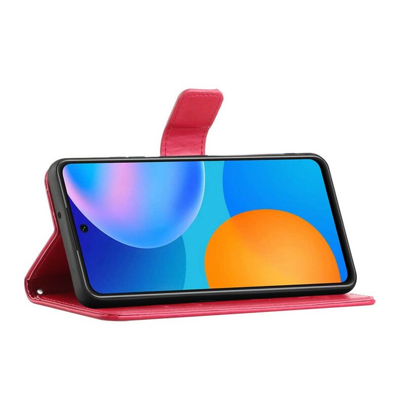 Housse Honor 10X Lite Papillons Et Fleurs À Lanière