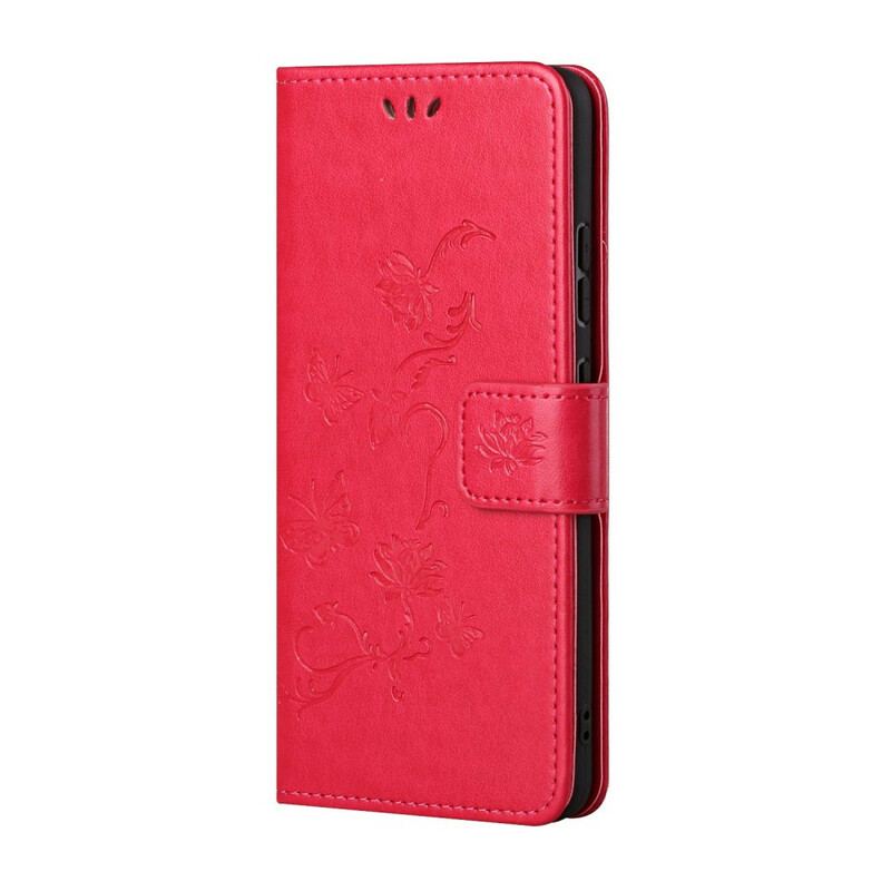 Housse Honor 10X Lite Papillons Et Fleurs À Lanière