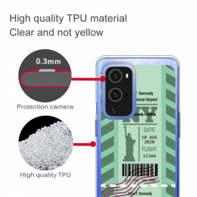 Coque OnePlus 9 Pro Boarding Pass to New York