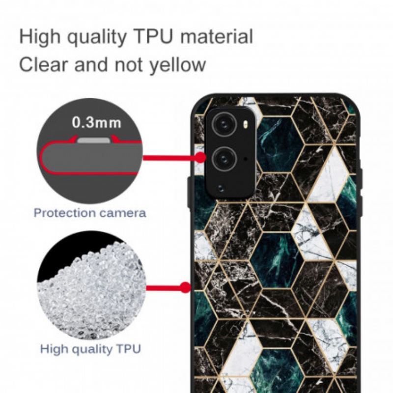 Coque OnePlus 9 Pro Marbre Géométrie Colorée