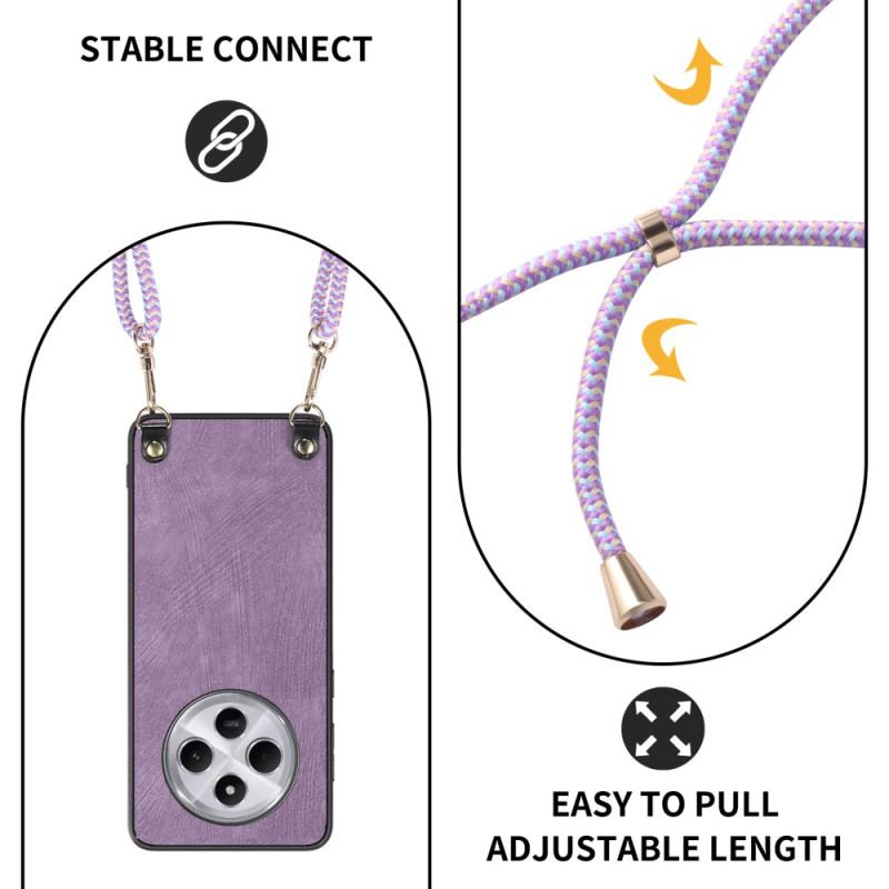 Coque à Cordon Xiaomi Redmi 14C / Poco C75 Effet Cuir Rétro