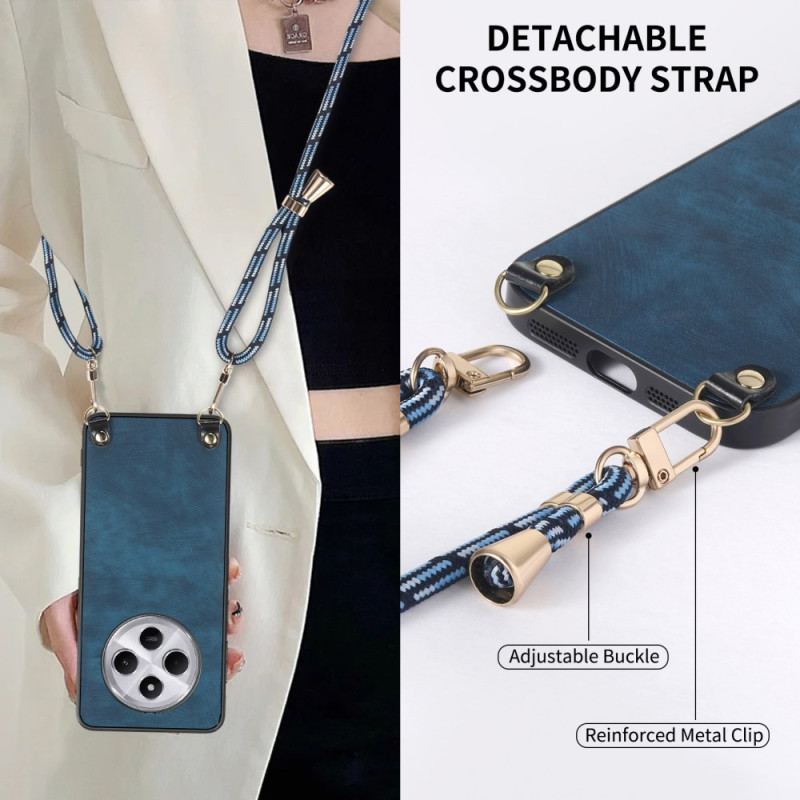 Coque à Cordon Xiaomi Redmi 14C / Poco C75 Effet Cuir Rétro