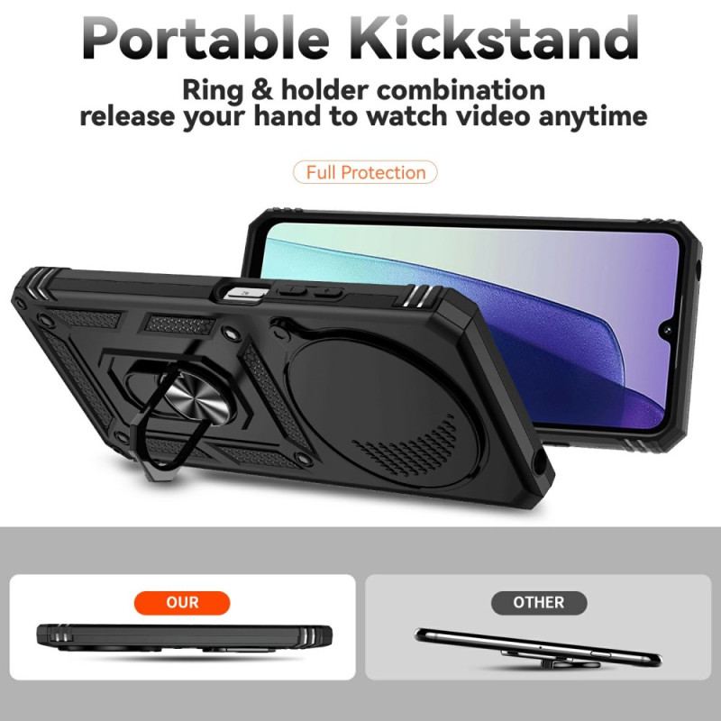 Coque Coque Xiaomi Redmi 14C / Poco C75 Anneau-Support Fleurs et Strass KADEM Anneau-Support et Couverture Caméra