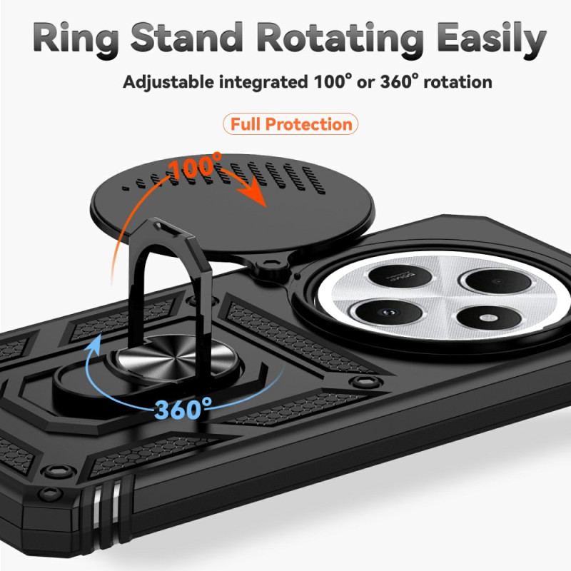 Coque Coque Xiaomi Redmi 14C / Poco C75 Anneau-Support Fleurs et Strass KADEM Anneau-Support et Couverture Caméra