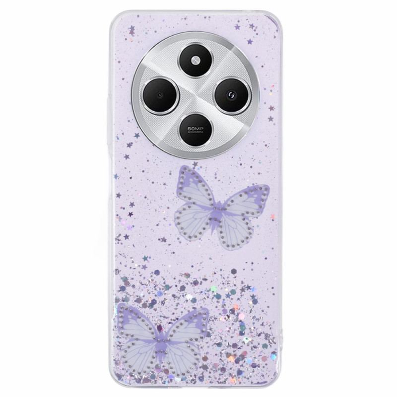 Coque Xiaomi Redmi 14C / Poco C75 Papillons Paillettes