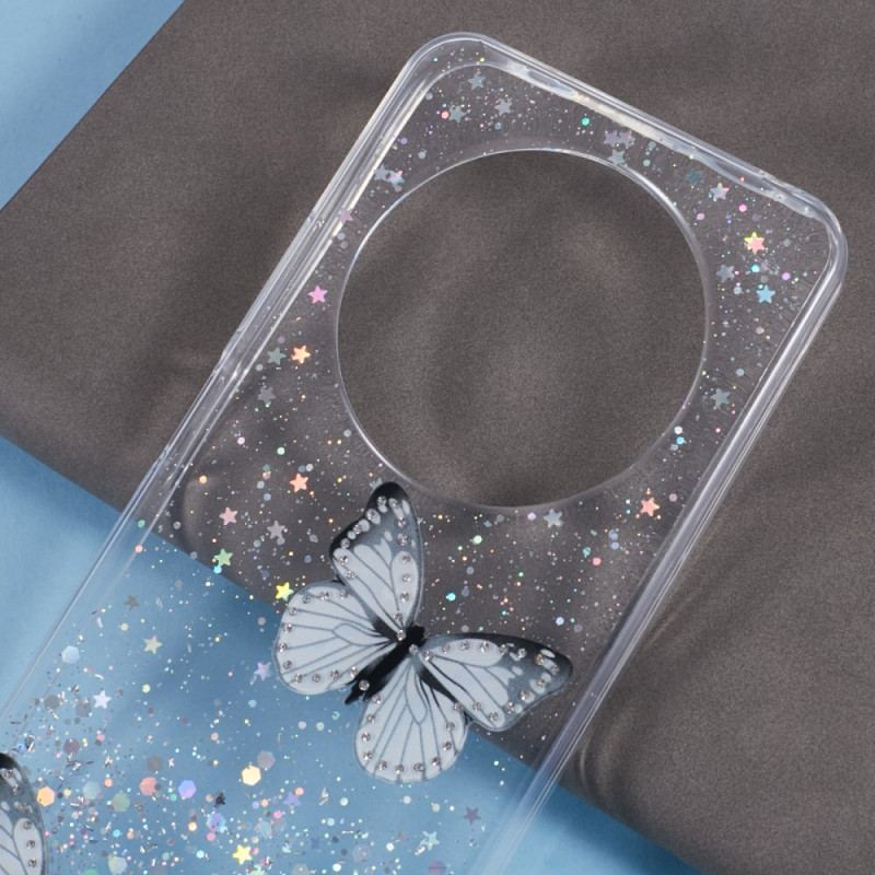 Coque Xiaomi Redmi 14C / Poco C75 Papillons Paillettes