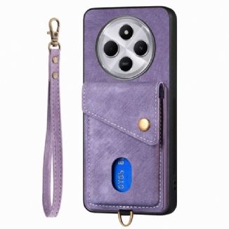 Coque Xiaomi Redmi 14C / Poco C75 Rétro Porte-Cartes et Support