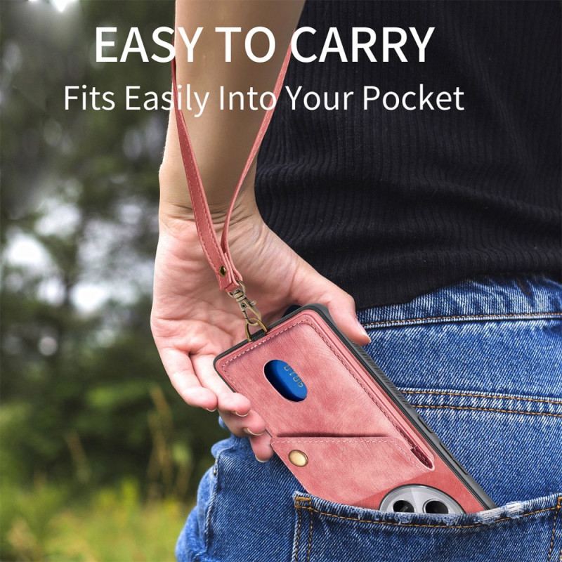 Coque Xiaomi Redmi 14C / Poco C75 Rétro Porte-Cartes et Support