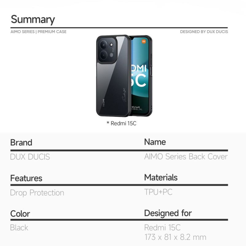 Coque Xiaomi Redmi 15C 4G / 5G / Poco C85 Aimo Series DUX DUCIS