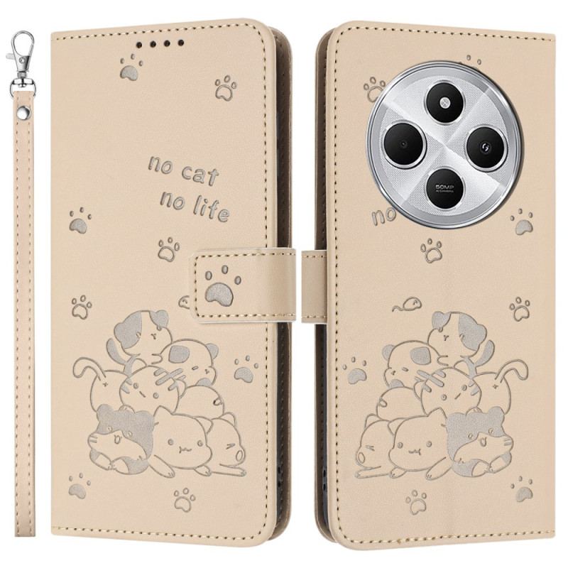 Housse Xiaomi Redmi 14C / Poco C75 Adorables Chats à Lanière