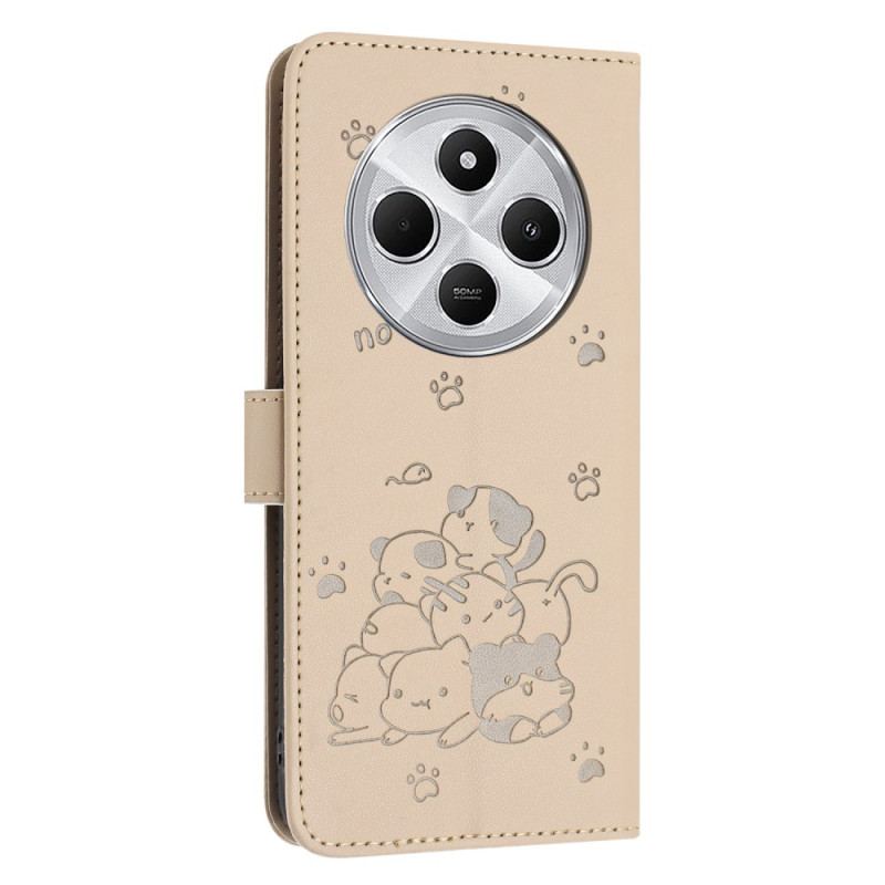 Housse Xiaomi Redmi 14C / Poco C75 Adorables Chats à Lanière