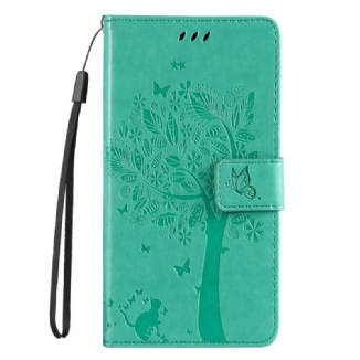 Housse Xiaomi Redmi 14C / Poco C75 Chat et Arbre à Lanière