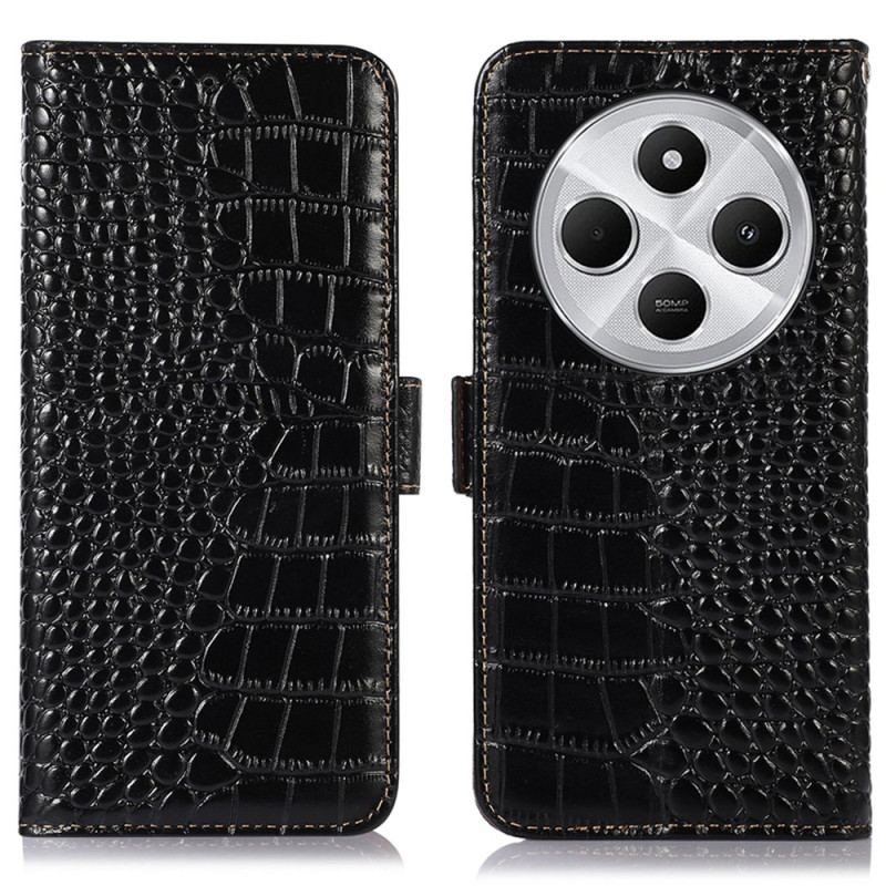 Housse Xiaomi Redmi 14C / Poco C75 Cuir Texture Crocodile