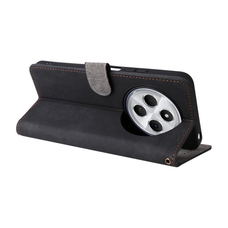 Housse Xiaomi Redmi 14C / Poco C75 Effet Daim Blocage RFID et Lanière