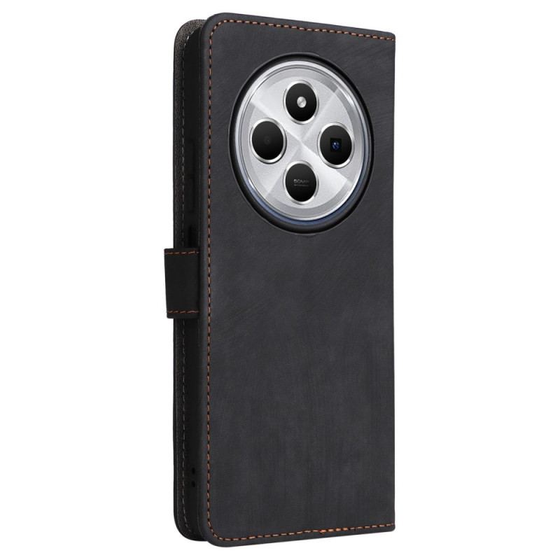 Housse Xiaomi Redmi 14C / Poco C75 Effet Daim Blocage RFID et Lanière