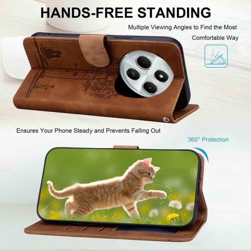 Housse Xiaomi Redmi 14C / Poco C75 Motif Pissenlit avec Lanière