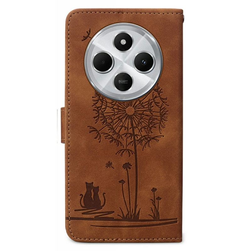 Housse Xiaomi Redmi 14C / Poco C75 Motif Pissenlit avec Lanière