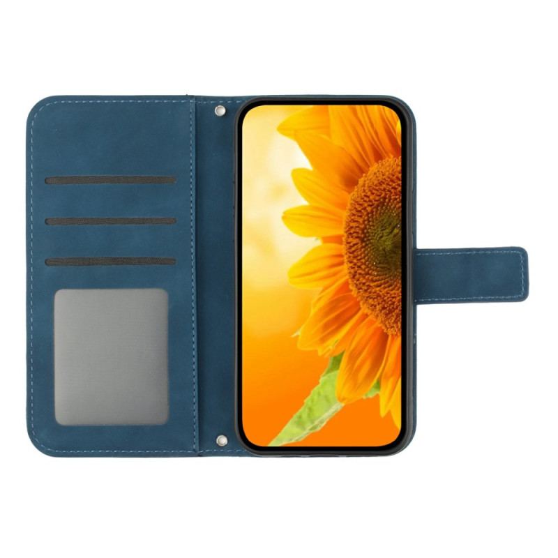 Housse Xiaomi Redmi 14C / Poco C75 Motif Tournesol à Lanière