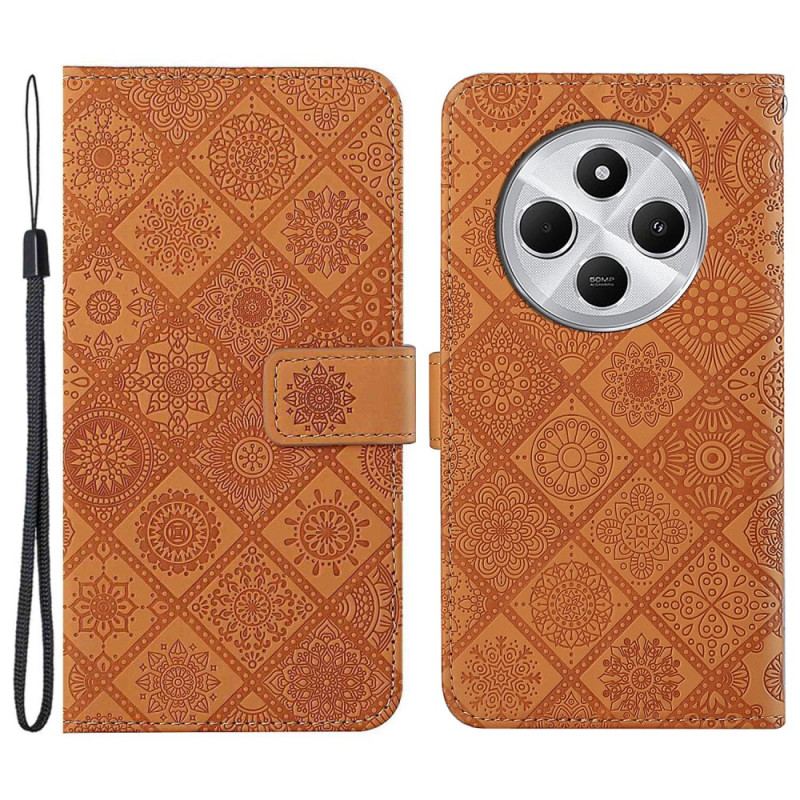 Housse Xiaomi Redmi 14C / Poco C75 Patchwork à Lanière