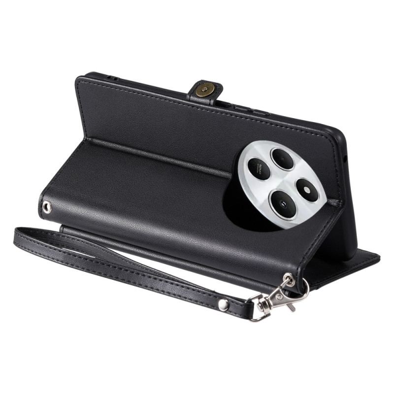 Housse Xiaomi Redmi 14C / Poco C75 Pochette Frontale et Lanière