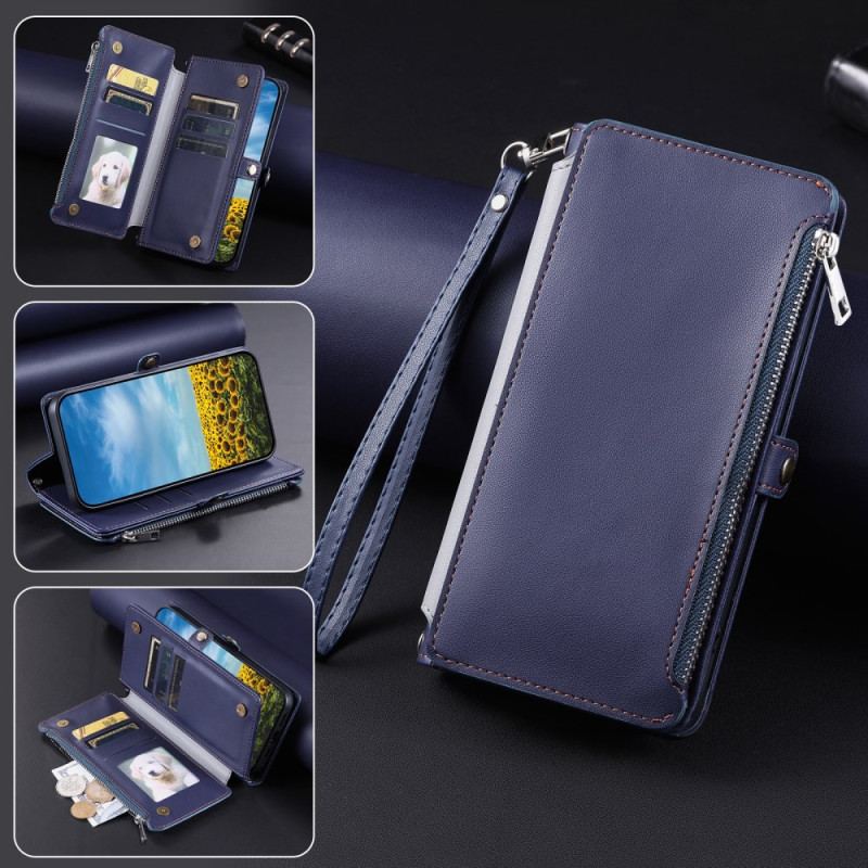 Housse Xiaomi Redmi 14C / Poco C75 Porte-Monnaie Lanière et Bandoulière