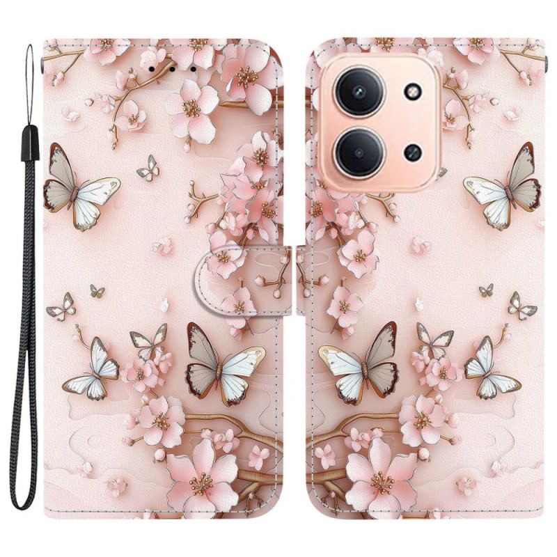 Housse Xiaomi Redmi 15C 4G / 5G / Poco C85 Fleurs Or-Rose