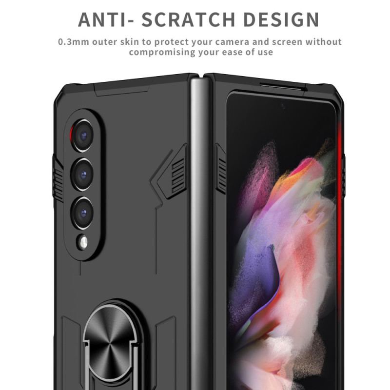 Coque Samsung Galaxy Z Fold 4 Bi-matière et Anneau Rotatif