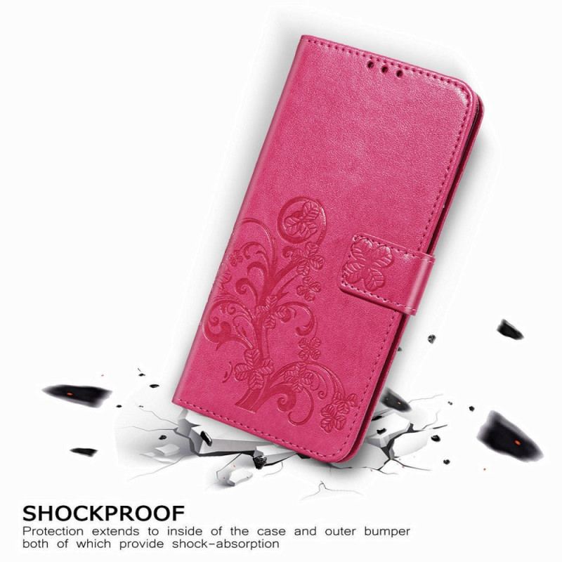Housse Samsung Galaxy Z Fold 4 Motif Trèfles avec Lanière