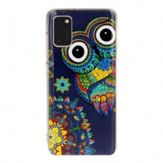 Coque Samsung Galaxy A41 Hibou Mandala Fluorescente
