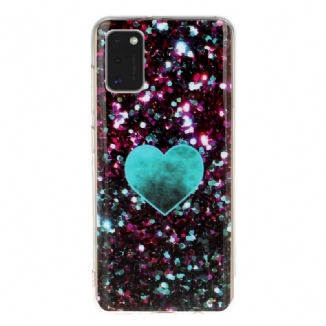 Coque Samsung Galaxy A41 Marbre Paillettes